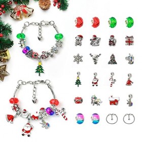 Jarkyfine Calendrier de lAvent 2023 Filles, Advnet Calendar DIY pour Enfants, Bracelets Cadeaux de Noël pour Filles, Kit de 
