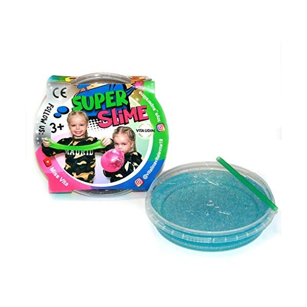 Super Slime 800 GR, Set 5 Pots de Slime 160gr chacun en 5 Couleurs Assorties