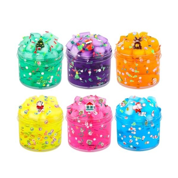 Lot de 6 slimes de Noël en cristal