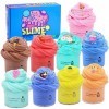 SWZY Fruit Slime, Fluffy Slime, Arc-en-Ciel Slime, Slime Fluffy, Beurre Slime Set, 9 pièces de Jouets de décompression pour E