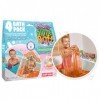 Zimpli Kids, Lot de 4 Boules de Slime à Paillettes Aqua et Orange, 2 x déflecteur craquelé, transforme leau comme par Magie 