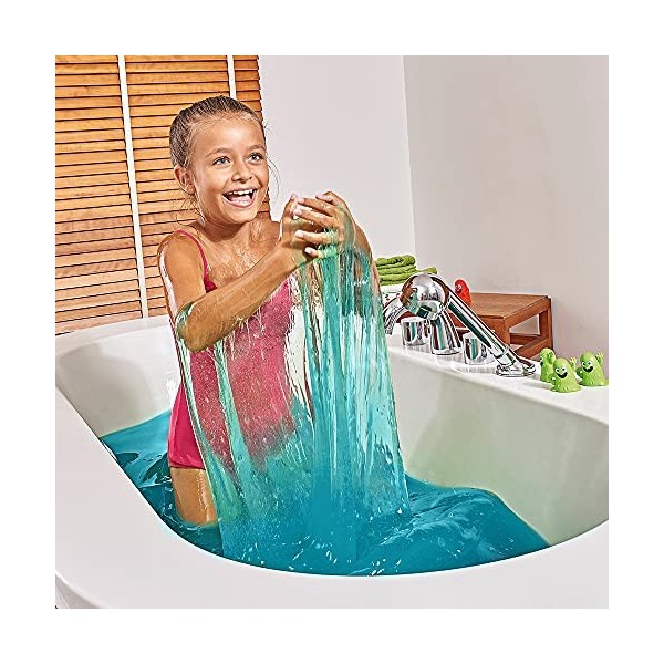 Zimpli Kids, Lot de 4 Boules de Slime à Paillettes Aqua et Orange, 2 x déflecteur craquelé, transforme leau comme par Magie 