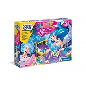 Clementoni Scintillii di Sirena Science Lab Paillettes de sirène-Laboratoire Slime-Jeu Scientifique pour Enfants de 8 Ans, 19