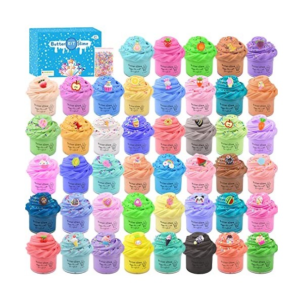 Kit de Mini Slime Fluffy 45 Couleurs, Poopsie DIY Putty Slime Jouets pour Enfants, Un Cadeau pour Les garçons et Les Filles, 