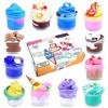 ToysButty Kit de Slime Enfant Deja Fait, 12 Slime Fluffy Moelleux Cloud Beurre Crunchy, Charmes Gateaux, 21 Accessoires, Crée