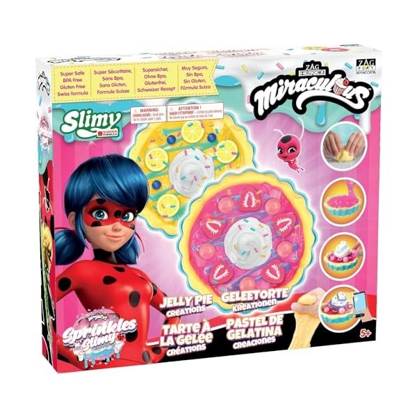 Miraculous Ladybug – Sprinkles n Slimy Jelly Pie – Kit de Slime pour Filles et garçons - création de Fausses tartes pour Enf