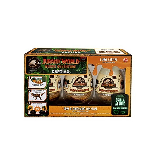 Rocco Giocattoli - Jurassic World Captiviz Slime Egg 3 Pack