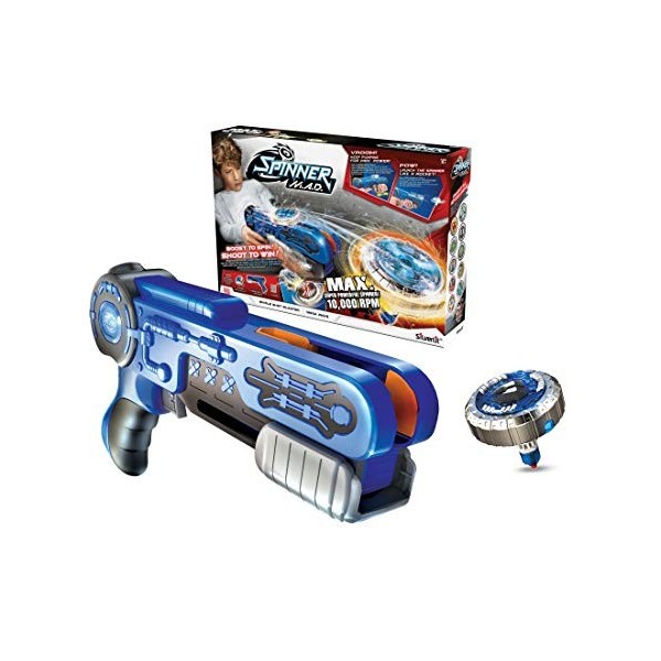 SPINNER MAD Lanceur avec 1 Toupie Incluse - Disponible en 4 Couleurs - Jouet Compatible avec Toute La Gamme - Dès 5 ans, NC