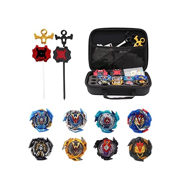 Gytobytle Valkyrie 8in1 Bey Toupie avec Sac, Metal Fusion Blade Gyro de Combat Jouet Set, avec Lanceur Poignée Avancée 