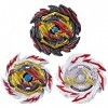 Beyblade Burst Evolution Trio, Pack de 3 toupies Devolos incluant Erase Devolos D5, Venom Devolos D5 et Abyss Devolos D6