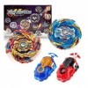 LUFEIS Toupie Beyblade Metal Fusion avec Lanceur, 2 Gyro Métal Super Combat, Toupie Beyblade Burst Turbo, Tops de Combat Toup