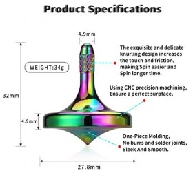 LOQATIDIS Toupie en métal Exquis, équilibre Parfait, Jouets EDC de Bureau Bien Faits, Tourne Longtemps, Plus de 5 Minutes, Ai