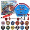 TuKIIE Bey Battle Top Arène Set pour Enfants, 12 Toupie Burst Turbo et 3 Lanceurs, Toupie pour Enfants, Jouets Arena pour Gar