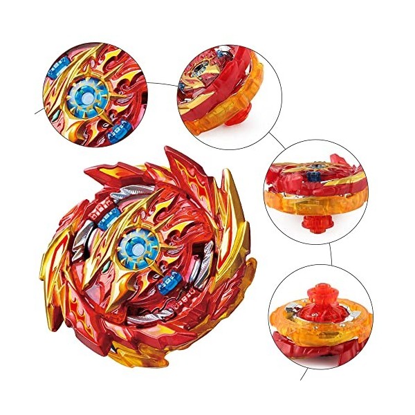 EBKCQ Toupie Beyblade Metal Fusion, Toupie Beyblade avec Lanceur, Metal Fusion Burst Turbo Blade Gyro de Combat Jouet Set, En