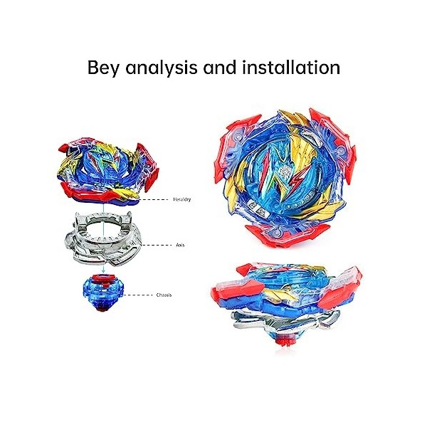 Gytobytle 193 Bey Toupie Metal Fusion Blade Gyro de Combat Jouet Set, avec Magique Lanceur Poignée