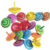 Toupie en Bois, Toupies, 25pcs Toupie Enfant, Mini Spinning Top Gyroscopes Coloré, Anniversaires denfants invités Petits Cad