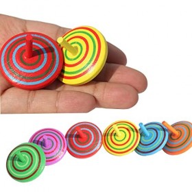 Toupie en Bois, Toupies, 25pcs Toupie Enfant, Mini Spinning Top Gyroscopes Coloré, Anniversaires denfants invités Petits Cad