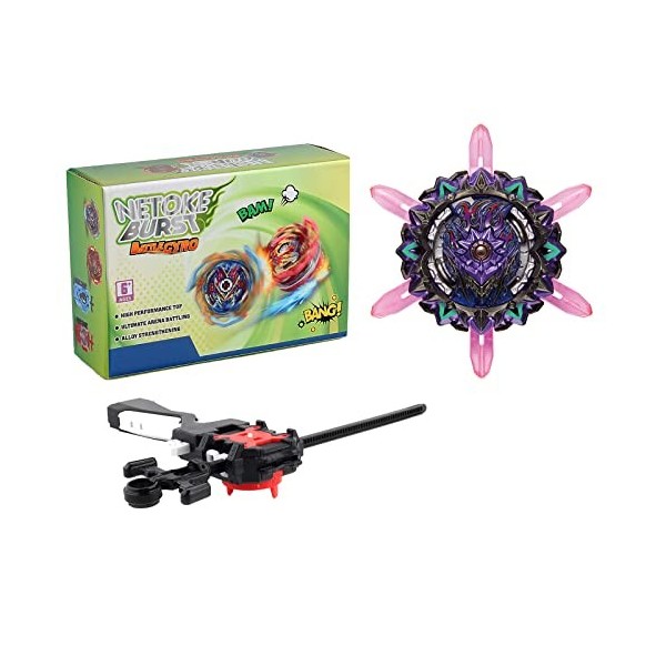 Netoke Toupie Bey Burst Turbo 4D Combinaison, Set avec Lanceur De Jeu Metal Fusion, Jouets Classiques Enfants Cadeau, Modèle: