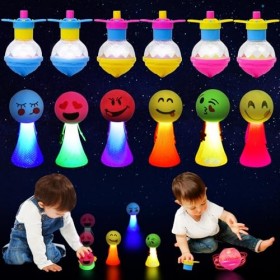 FORMIZON Jouets Lumineux LED, 12 Pièces Jouet Lumineux Petites Toupie avec Rebondissante de Dessin Animé, Clignotant Jouet po