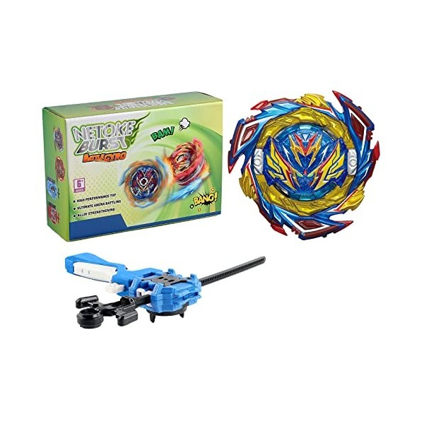 Netoke Toupie Bey Burst Turbo 4D Combinaison, Set avec Lanceur De Jeu Metal Fusion, Jouets Classiques Enfants Cadeau, Modèle: