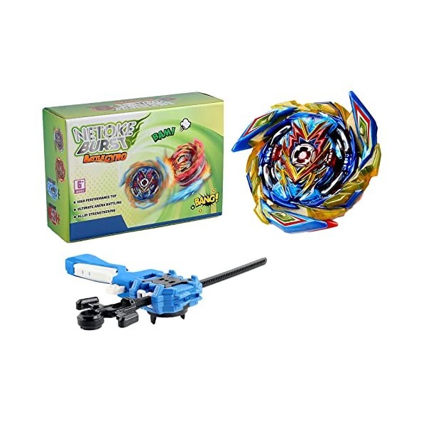 Netoke Toupie Bey Burst Turbo 4D Combinaison, Set avec Lanceur De Jeu Metal Fusion, Jouets Classiques Enfants Cadeau, Modèle: