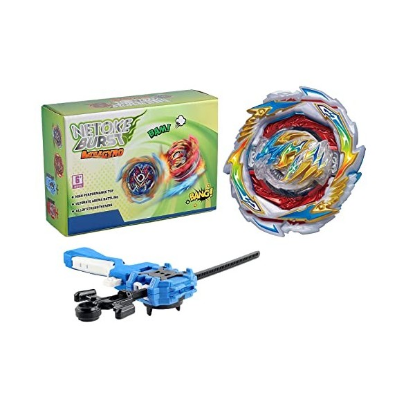 Netoke Toupie Bey Burst Turbo 4D Combinaison, Set avec Lanceur De Jeu Metal Fusion, Jouets Classiques Enfants Cadeau, Modèle: