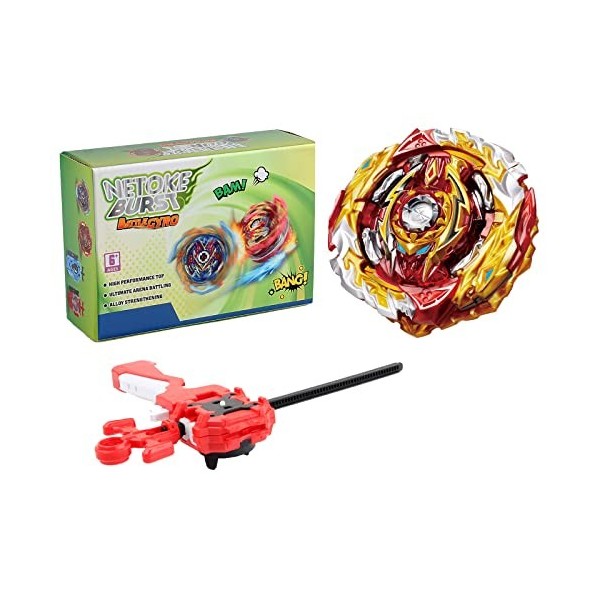 Netoke Toupie Bey Burst Turbo 4D Combinaison, Set avec Lanceur De Jeu Metal Fusion, Jouets Classiques Enfants Cadeau, Modèle: