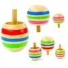 mengger Toupie en Bois, Petites Jouet Spinning Top en Bois Mini Coloré Gyroscopes éducatifs la Maternelle Couleur Aléatoire 