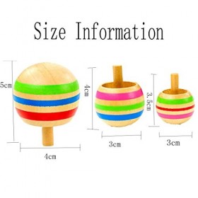 mengger Toupie en Bois, Petites Jouet Spinning Top en Bois Mini Coloré Gyroscopes éducatifs la Maternelle Couleur Aléatoire 