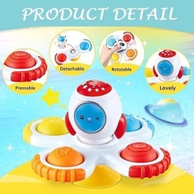 Lassuzie Jouet Bain Bébé, Jouet Ventouse Bebe, 3Pcs Baby Spinner Ventouse, Jouet Bébé Enfant 1 2 3 4 Ans, Jouet Ventouse Chai