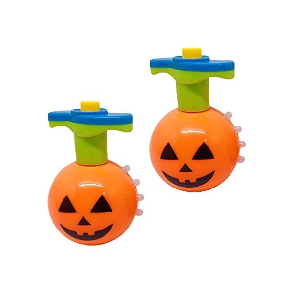 Artibetter 2Pcs Halloween Clignotant Toupies Halloween Citrouille Gyroscope Halloween Musical Clignotant Spinner pour Garçons