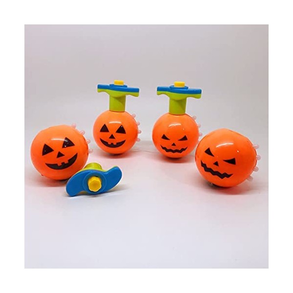 Artibetter 2Pcs Halloween Clignotant Toupies Halloween Citrouille Gyroscope Halloween Musical Clignotant Spinner pour Garçons