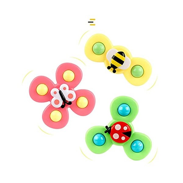 TLHWIN 3 pièces Ventouse Jouet de Ventouse de Table, Jouets sensoriels pour bébé, Jeu de Ventouse sûr, Doigts de Bain de bébé