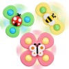 Ainiv 3PCS Coccinelle Abeille Papillon Animaux Mignons Jouets de Bain Bébé, Ventouses Rotatives, Spinner Cadeau pour Tout-Pet