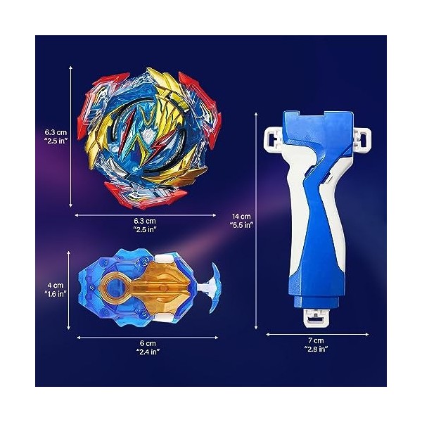 Jooheli Toupie Beyblade Metal Fusion, Toupie Bey Burst Turbo, Gyro de Combat avec Launcher, Toupie Bey Blade, Jouets Cadeaux 