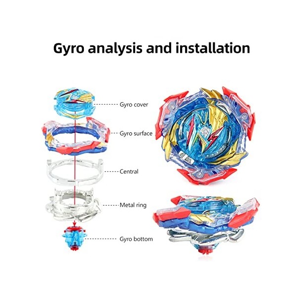 EITO Toupie Burst avec Launcher B-184 Gyro Métal Super Combat Jouets Classiques pour Enfants Adulte 002 B-193 