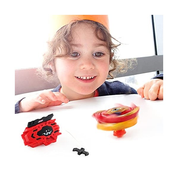 LUFEIS Burst Turbo Combinaison, Gyro Burst Starter, Bey Toupie Bay Blade Burst Turbo Combinaison, Metal Fusion Set, Avec Metal Fusion Lanceur, Jouets Classiques Enfants Cadeau, Noir