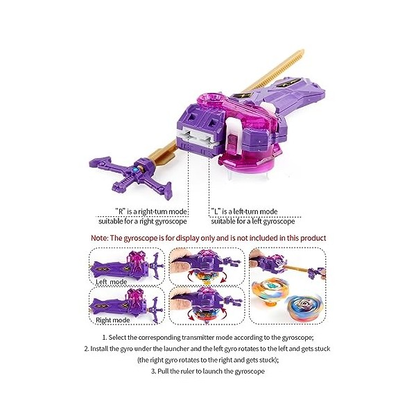 Netoke Bey Toupie Burst Turbo 4D Combinaison, Set avec Lanceur De Jeu Metal Fusion, Jouets Classiques Enfants Cadeau, B-206