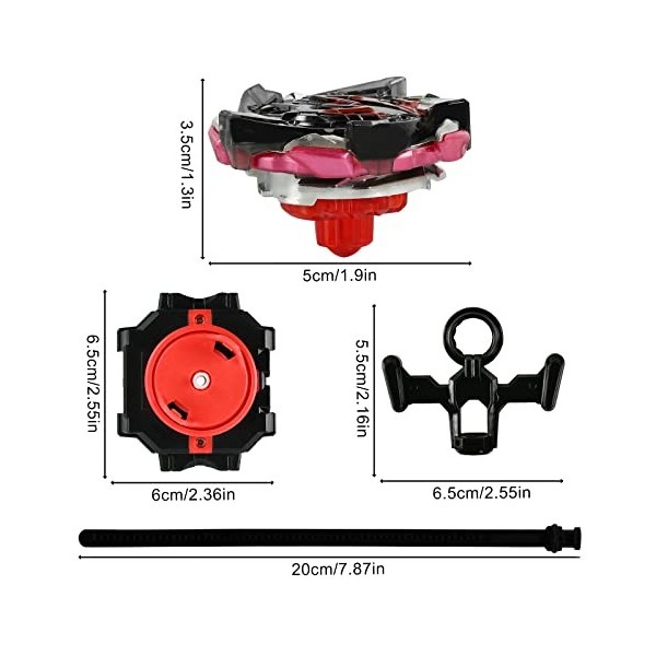 Dereine Toupie Bey Blade, Bey Blade Burst Quadrive Toupie Metal Fusion avec Lanceur Starter Gyro de Combat Jouet Set Cadeaux 