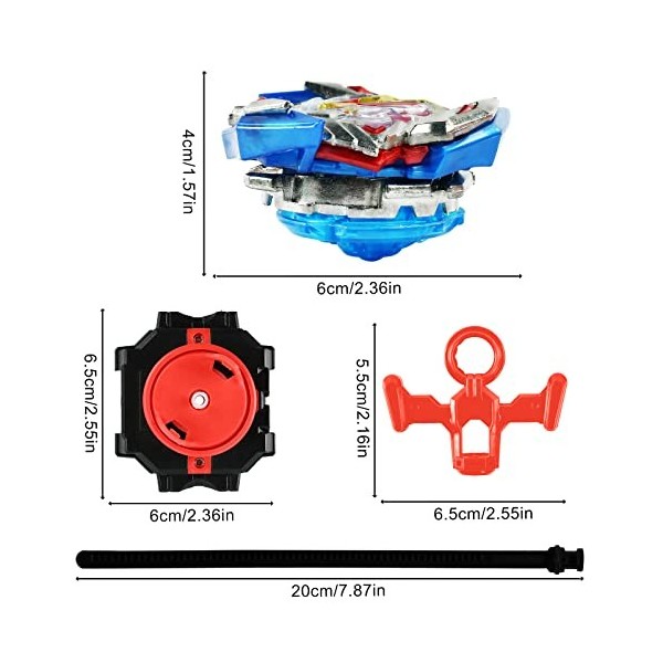 EKDAYA Toupie Bey Blade, Bey Blade Burst Quadrive Toupie Metal Fusion avec Lanceur Starter Gyro de Combat Jouet Set Cadeaux p