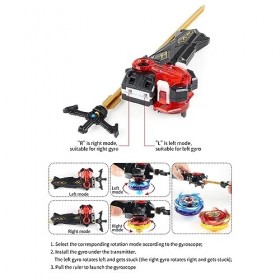 Netoke Bey Toupie Burst Turbo 4D Combinaison, Set avec Lanceur De Jeu Metal Fusion, Jouets Classiques Enfants Cadeau, B-197