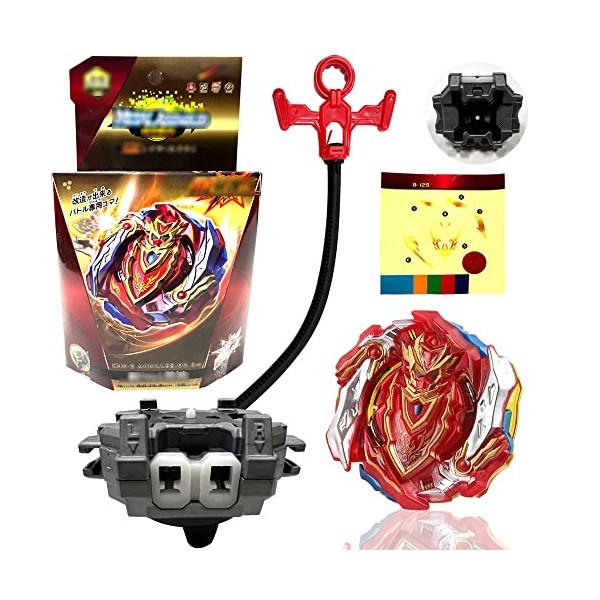 MEZHEN Toupie Burst 4D Turbo de Combat pour Enfants avec Lanceur Bey Battle Tops Burst Toupie Metal Fusion Toupie Rapidité po