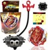 MEZHEN Toupie Burst 4D Turbo de Combat pour Enfants avec Lanceur Bey Battle Tops Burst Toupie Metal Fusion Toupie Rapidité po