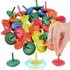 36 Pièces Toupies en Bois,Toupies Jouets pour Enfants Mini Spinning Top Gyroscopes Coloré Anniversaires denfants invités Pet