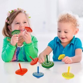 Lot de 30 toupies en bois