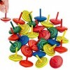 Toupies en Bois,RIASEVI 30 Pièces Toupies Jouets Mini Spinning Top Gyroscopes Coloré Petites Toupie Anniversaires Denfants I