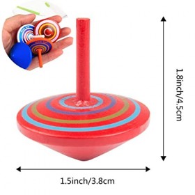 Toupies en Bois,RIASEVI 30 Pièces Toupies Jouets Mini Spinning Top Gyroscopes Coloré Petites Toupie Anniversaires Denfants I