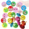 24 Pièces Toupie Enfant Bois, Mini Toupie Anniversaire, Mini Spinning Top Gyroscopes Coloré, Bois Jouet pour Enfants avec des