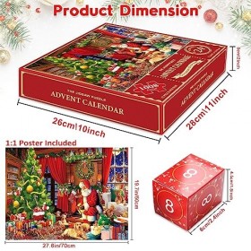 Calendrier de lAvent 2023 - Puzzle de Noël - Le Père Noël prépare des cadeaux, 24 boîtes - 1008 pièces - Puzzles pour adulte