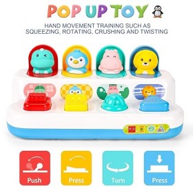 LZDMY Pop-up Jouet Montessori pour Bébés avec Animaux Couleurs,Jouets Dactivité et Développement Apprendre Motricité Fine,Je